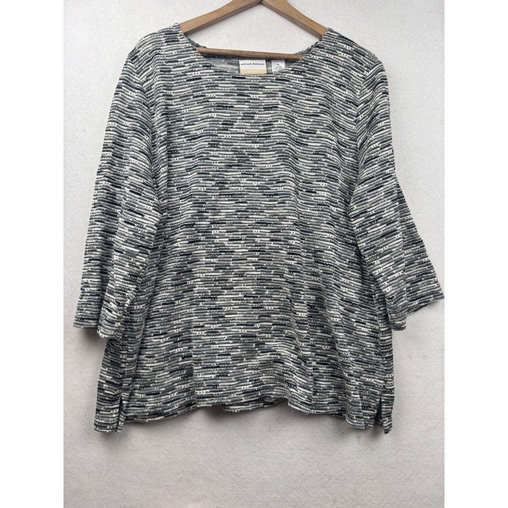 Alfred Dunner Textured Knit Sweater Womens 3X Space Dye 3/4 Sleeve